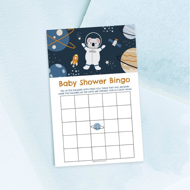 Rymden Baby Shower Bingo Game (Skapare uppladdad)