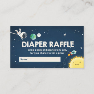 Rymden Baby Shower Boy Diaper Raffle Card Tilläggskort