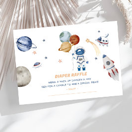 Rymden Baby Shower Diaper Raffle Biljett Encl Tilläggskort