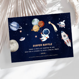 Rymden Baby Shower Diaper Raffle Biljett Encl Tilläggskort