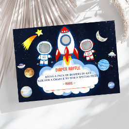 Rymden Baby Shower Diaper Raffle Biljett Encl Tilläggskort