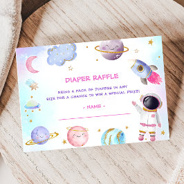 Rymden Baby Shower Diaper Raffle Biljett Encl Tilläggskort