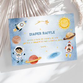 Rymden Baby Shower Diaper Raffle Tilläggskort