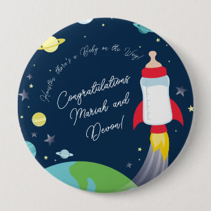 Rymden Baby Shower Flaska Rocket Spacesship Knapp