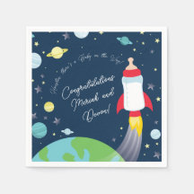 Rymden Baby Shower Flaska Rocket Spacesship