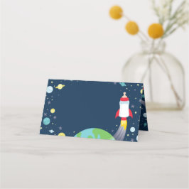 Rymden Baby Shower Flaska Rocket Spacesship Placeringskort