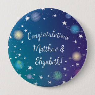 Rymden Baby Shower Galaxy Knapp