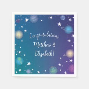 Rymden Baby Shower Galaxy Pappersservett