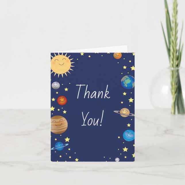 Rymden Baby Shower Galaxy Universe Stars Tack Kort (Framsida)