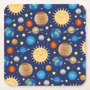 Rymden Babyskor Galaxy Universe stjärnor Underlägg Papper Kvadrat