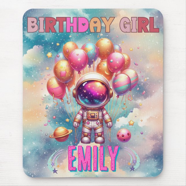 Rymden Birthday Girl Flight Crew Musmatta (Framsidan)