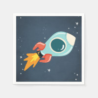 Rymden Birthday Napkins Rocket Astronaut Frakt