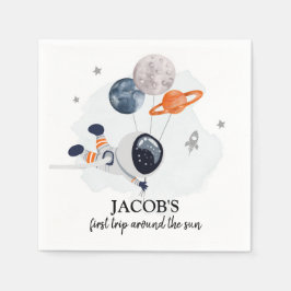 Rymden Boy 1st Resa runt Sol födelsedag N Pappersservett