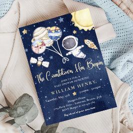 Rymden Boy Baby Shower Galaxy Baby Shower Inbjudningar