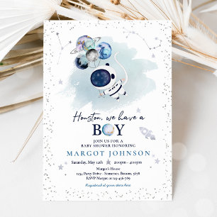 Rymden Boy Baby Shower Galaxy Baby Shower Inbjudningar