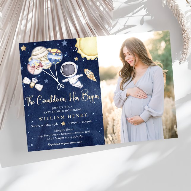 Rymden Boy Baby Shower Galaxy Baby Shower Inbjudningar (Skapare uppladdad)
