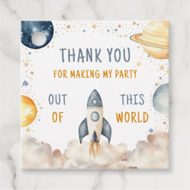 Rymden Boy Birthday Tack Gåvor Etiketter