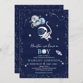 Rymden Boy Shower Galaxy Baby Shower Inv. Inbjudningar