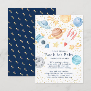Rymden Boys Baby Shower Bok för Baby-kort Tilläggskort