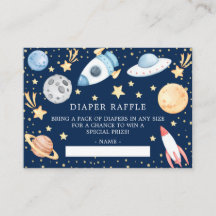 Rymden Boys Baby Shower Diaper Raffle Biljett