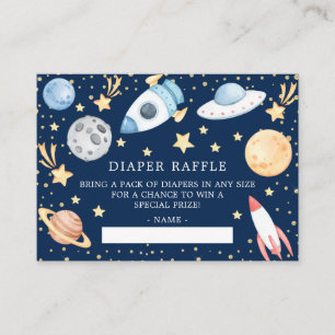Rymden Boys Baby Shower Diaper Raffle Biljett Tilläggskort