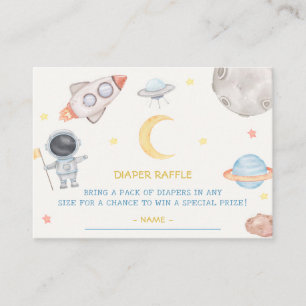 Rymden Boys Baby Shower Diaper Raffle Biljett Tilläggskort