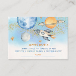 Rymden Boys Baby Shower Diaper Raffle Biljett Tilläggskort
