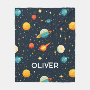 Rymden Boys Cute Planets Galaxy Fleecefilt