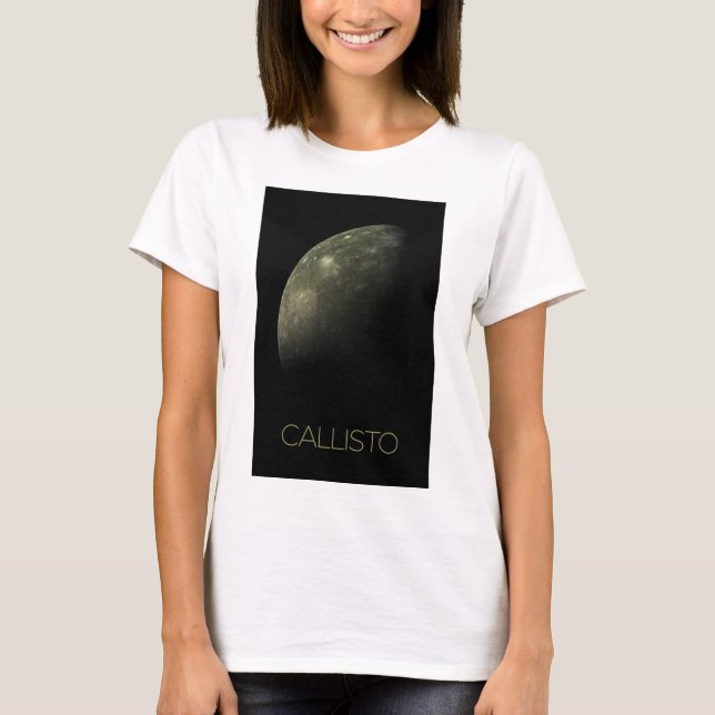 Rymden, Cosmos, Solar System, Måne Callisto T Shirt (Framsida)