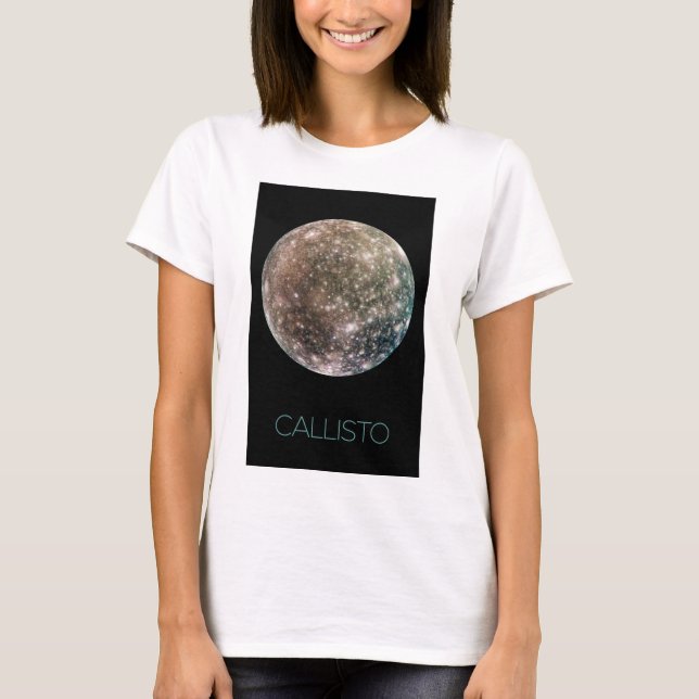 Rymden, Cosmos, Solar System, Måne Callisto T Shirt (Framsida)