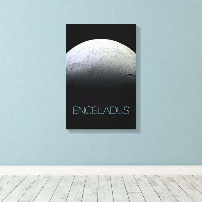 Rymden, Cosmos, Solar System, Måne Enceladus Canvastryck (Insitu (trägolv))