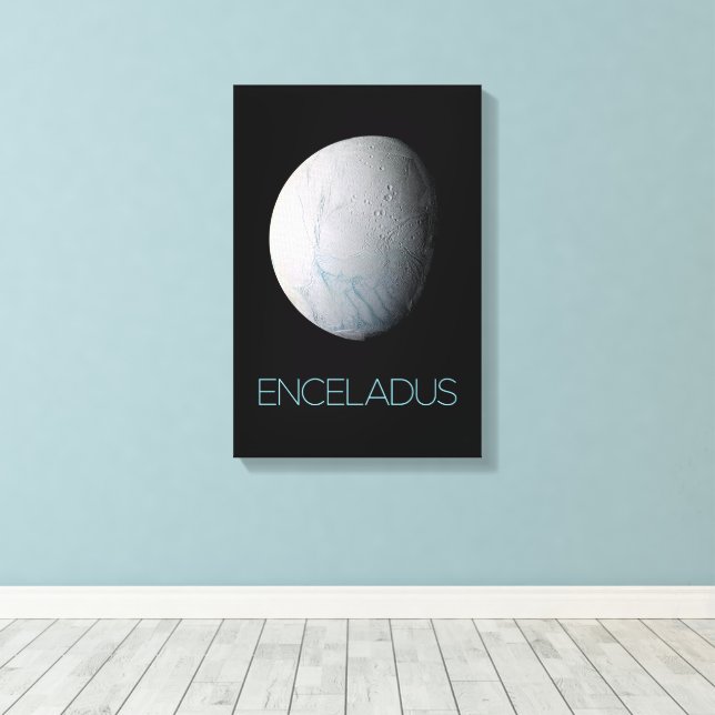 Rymden, Cosmos, Solar System, Måne Enceladus Canvastryck (Insitu (trägolv))