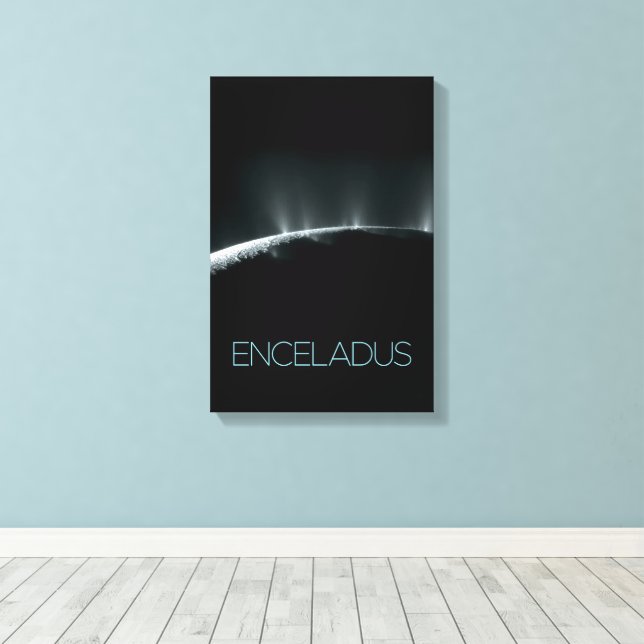 Rymden, Cosmos, Solar System, Måne Enceladus Canvastryck (Insitu (trägolv))