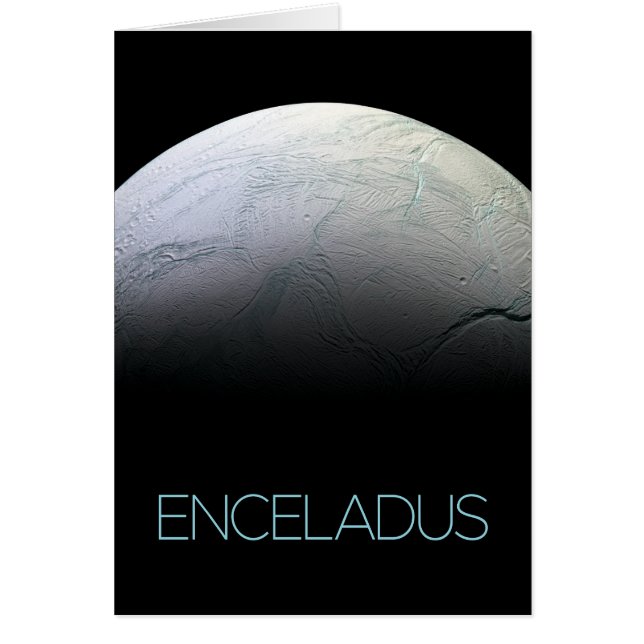 Rymden, Cosmos, Solar System, Måne Enceladus Hälsningskort (Framsidan)