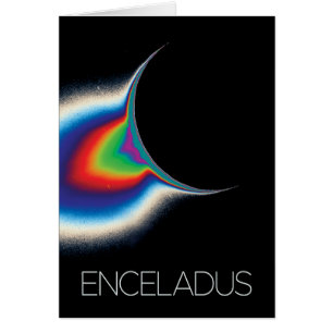 Rymden, Cosmos, Solar System, Måne Enceladus Hälsningskort