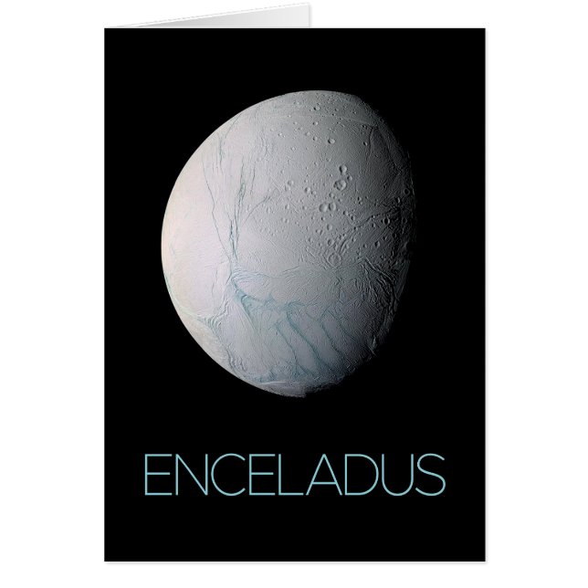 Rymden, Cosmos, Solar System, Måne Enceladus Hälsningskort (Framsidan)