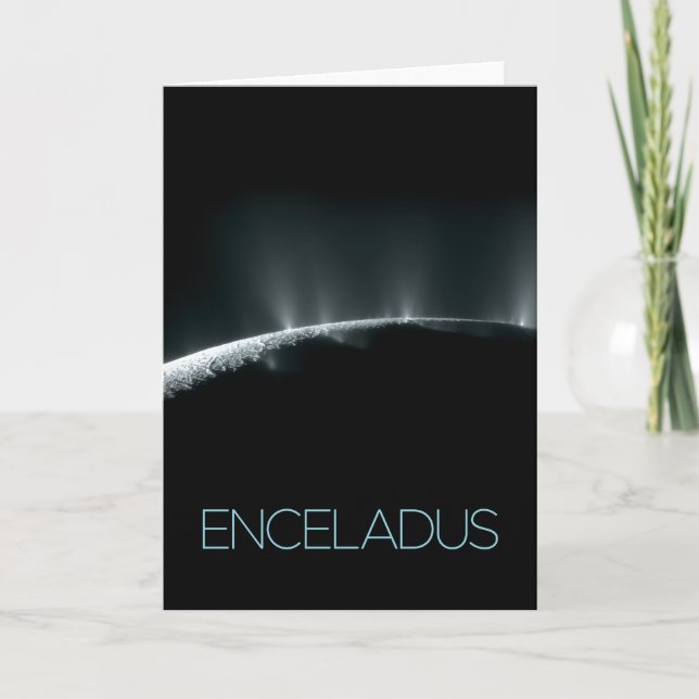 Rymden, Cosmos, Solar System, Måne Enceladus Kort (Framsida)