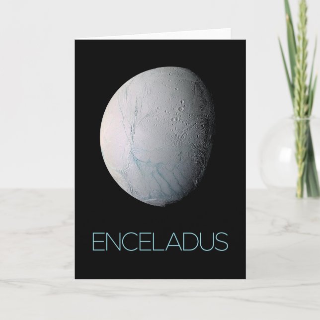 Rymden, Cosmos, Solar System, Måne Enceladus Kort (Framsida)