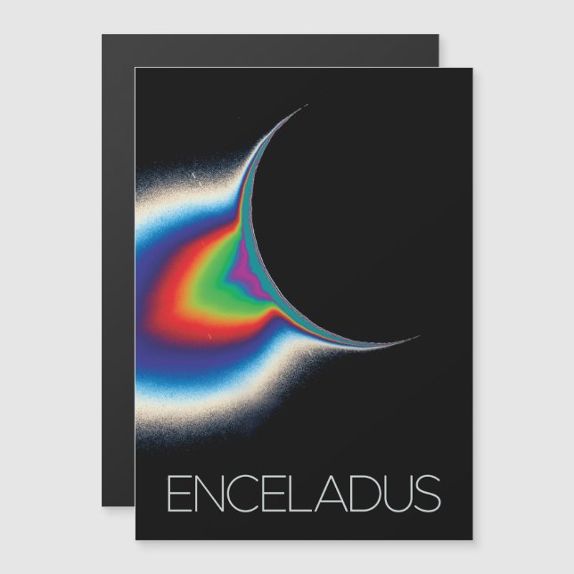 Rymden, Cosmos, Solar System, Måne Enceladus Magnetisk Inbjudningskort (Fram/baksida)
