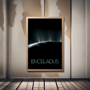 Rymden, Cosmos, Solar System, Måne Enceladus Poster