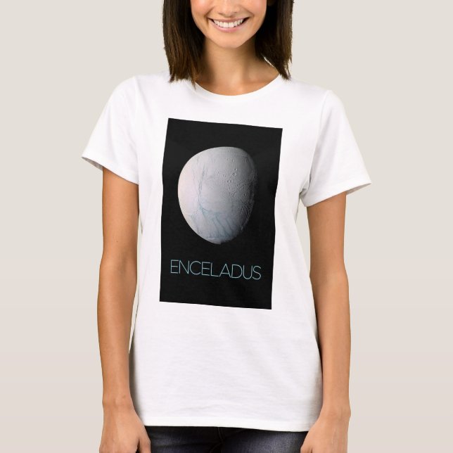 Rymden, Cosmos, Solar System, Måne Enceladus T Shirt (Framsida)