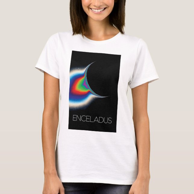 Rymden, Cosmos, Solar System, Måne Enceladus T Shirt (Framsida)