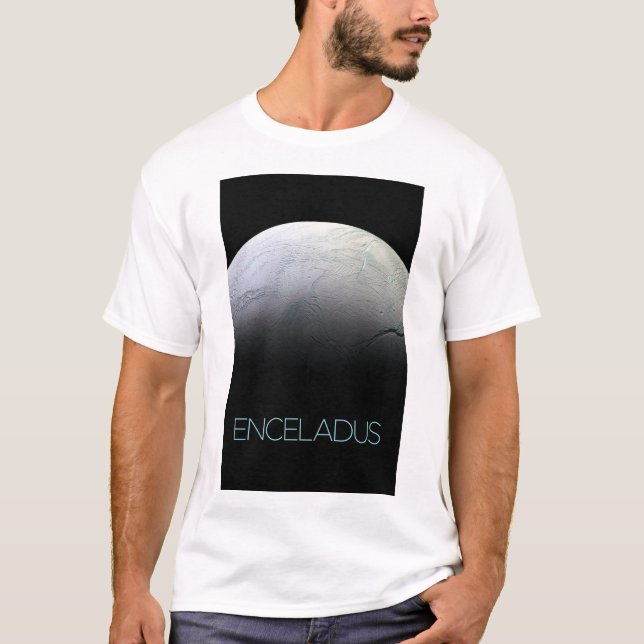 Rymden, Cosmos, Solar System, Måne Enceladus T Shirt (Framsida)