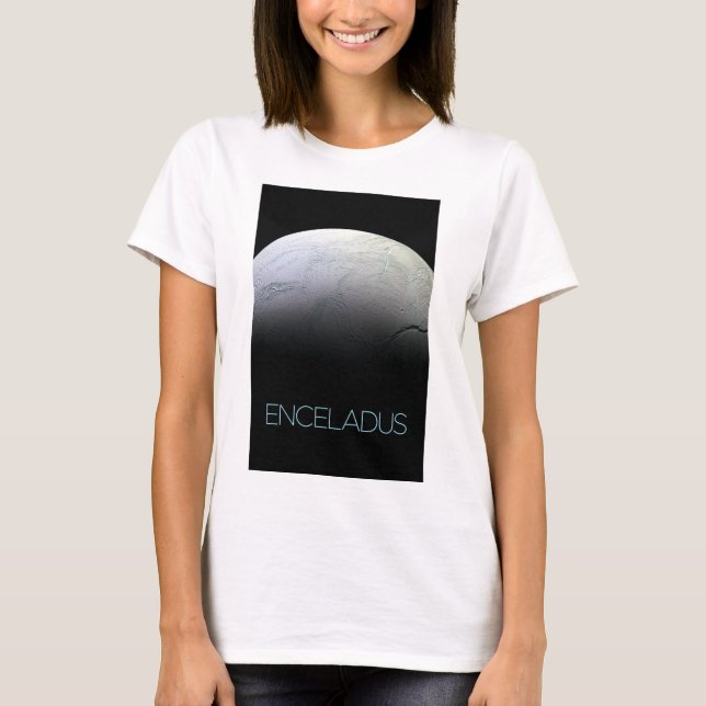 Rymden, Cosmos, Solar System, Måne Enceladus T Shirt (Framsida)