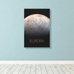 Rymden, Cosmos, Solar System, Måne Europa Canvastryck