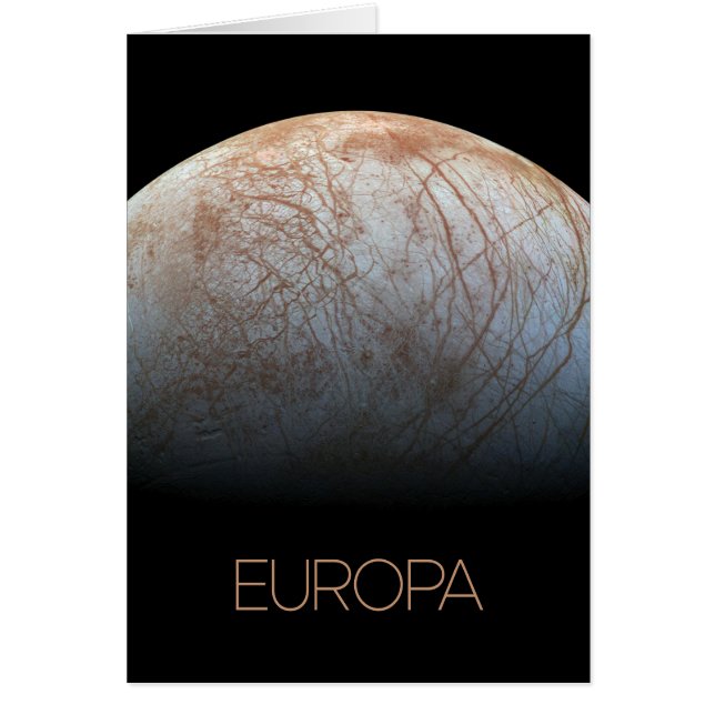 Rymden, Cosmos, Solar System, Måne Europa Hälsningskort (Framsidan)