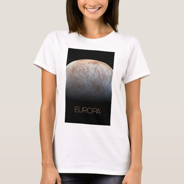 Rymden, Cosmos, Solar System, Måne Europa T Shirt (Framsida)