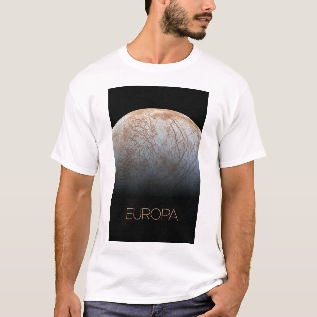 Rymden, Cosmos, Solar System, Måne Europa T Shirt (Framsida)