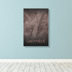Rymden, Cosmos, Solar System, Måne Ganymede Canvastryck
