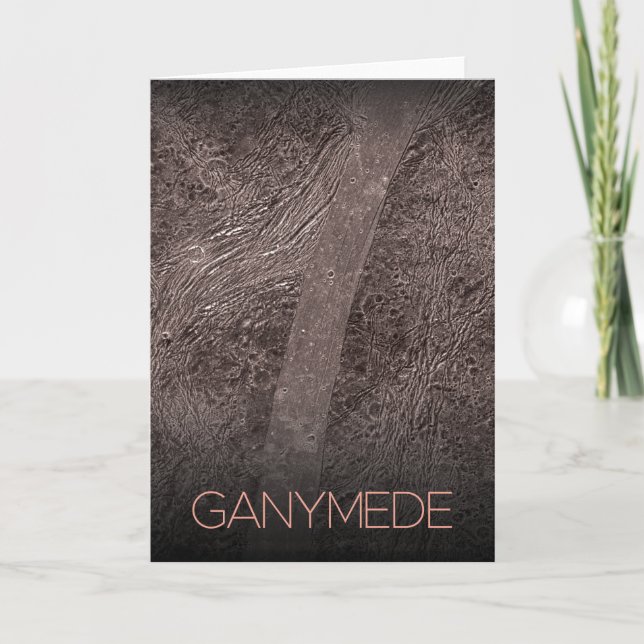 Rymden, Cosmos, Solar System, Måne Ganymede Kort (Framsida)
